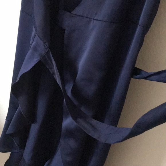 AQUA Navy Satin Like Dress - Picture 7 of 8